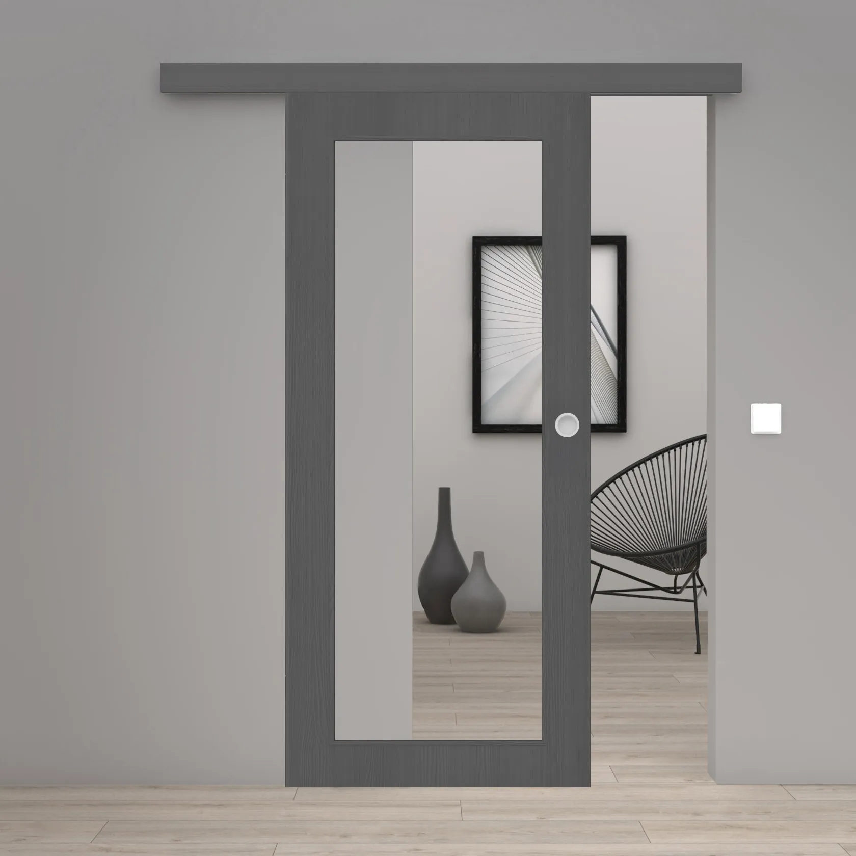 Schiebetür Laminato Accent Onyx CPL XXL-Lichtausschnitt