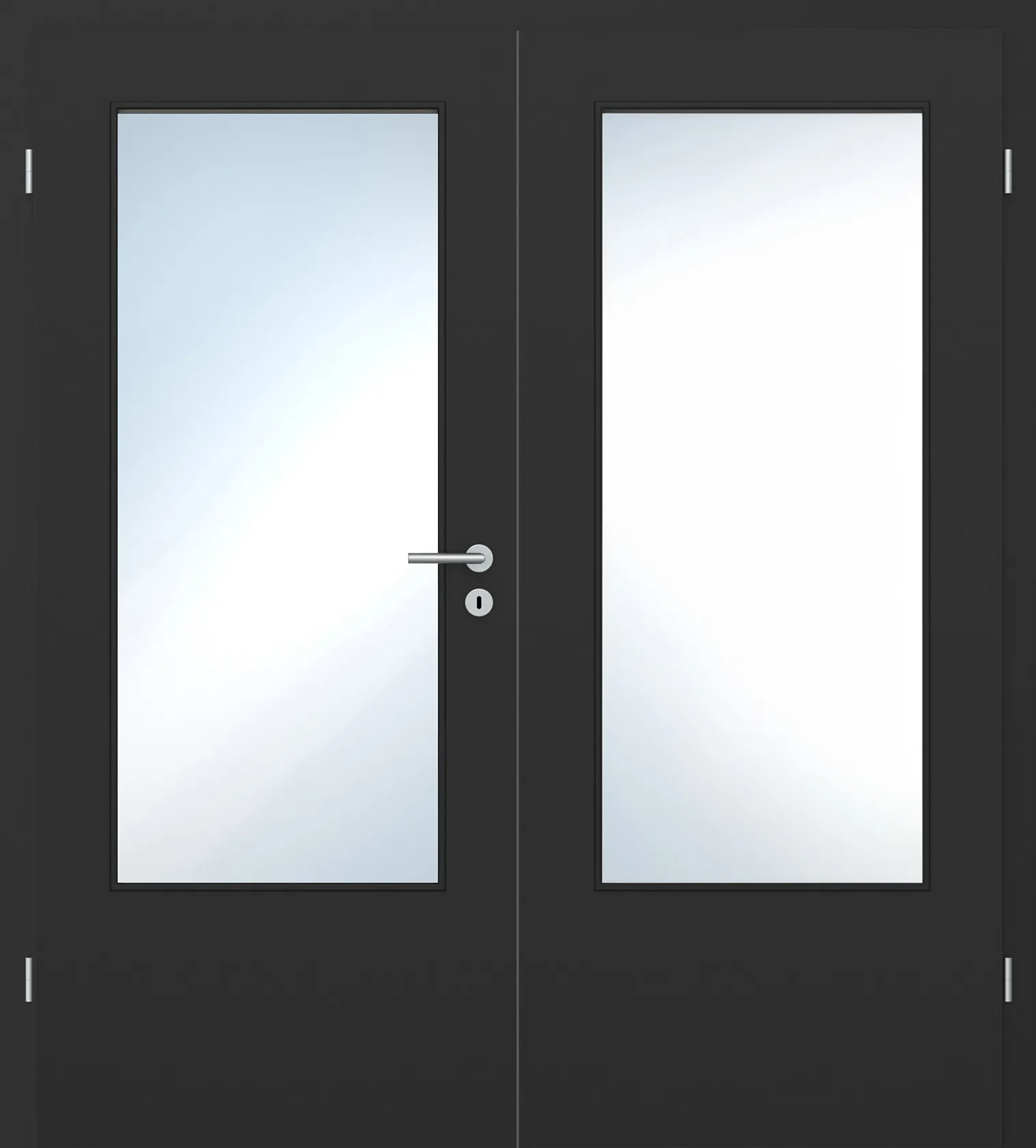 Doppelflügel-Innentür Laminato Senso Schwarz matt CPL großer Lichtausschnitt