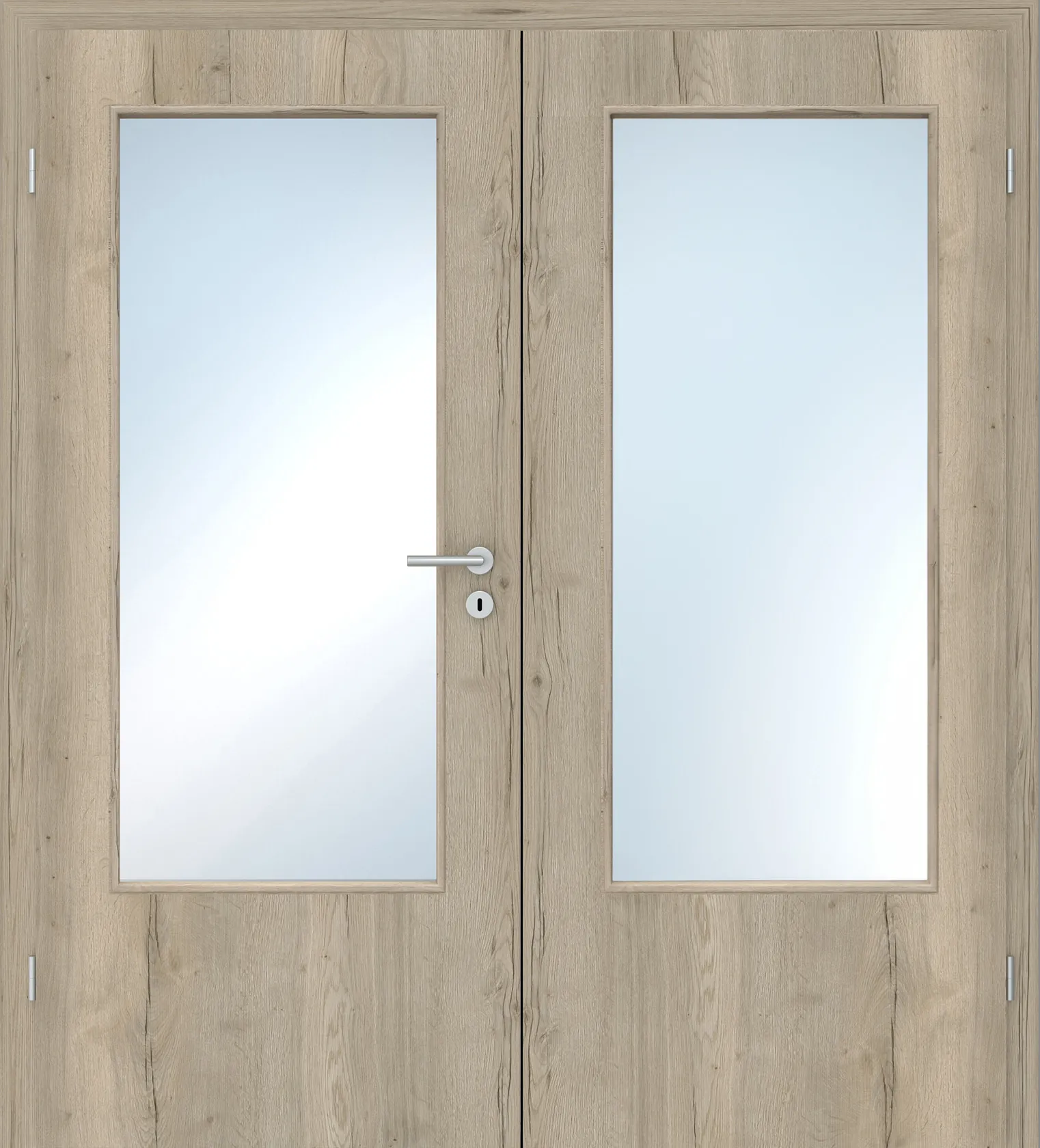 Doppelflügel-Innentür Laminato Eiche Light CPL großer Lichtausschnitt