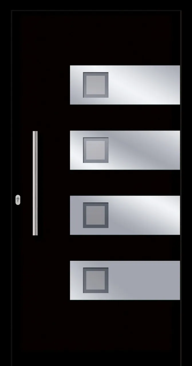 SecuDoor Design 10805D-2 Kunststoffhaustür Schwarzbraun