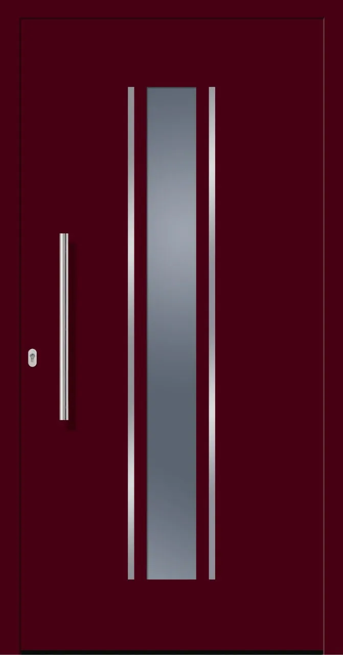 SecuDoor Design 11159D Kunststoffhaustür Weinrot