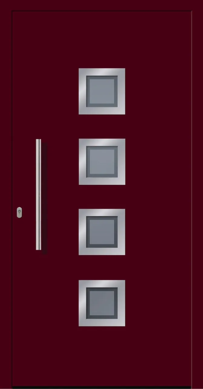 SecuDoor Design 10850D-2 Kunststoffhaustür Weinrot
