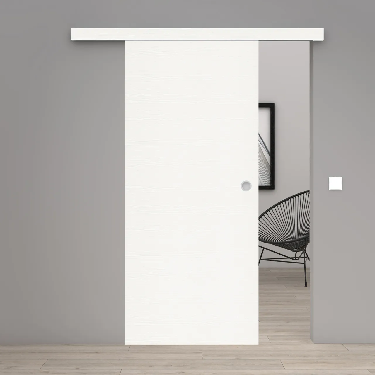Schiebetür Laminato Accent Weiß Quer CPL