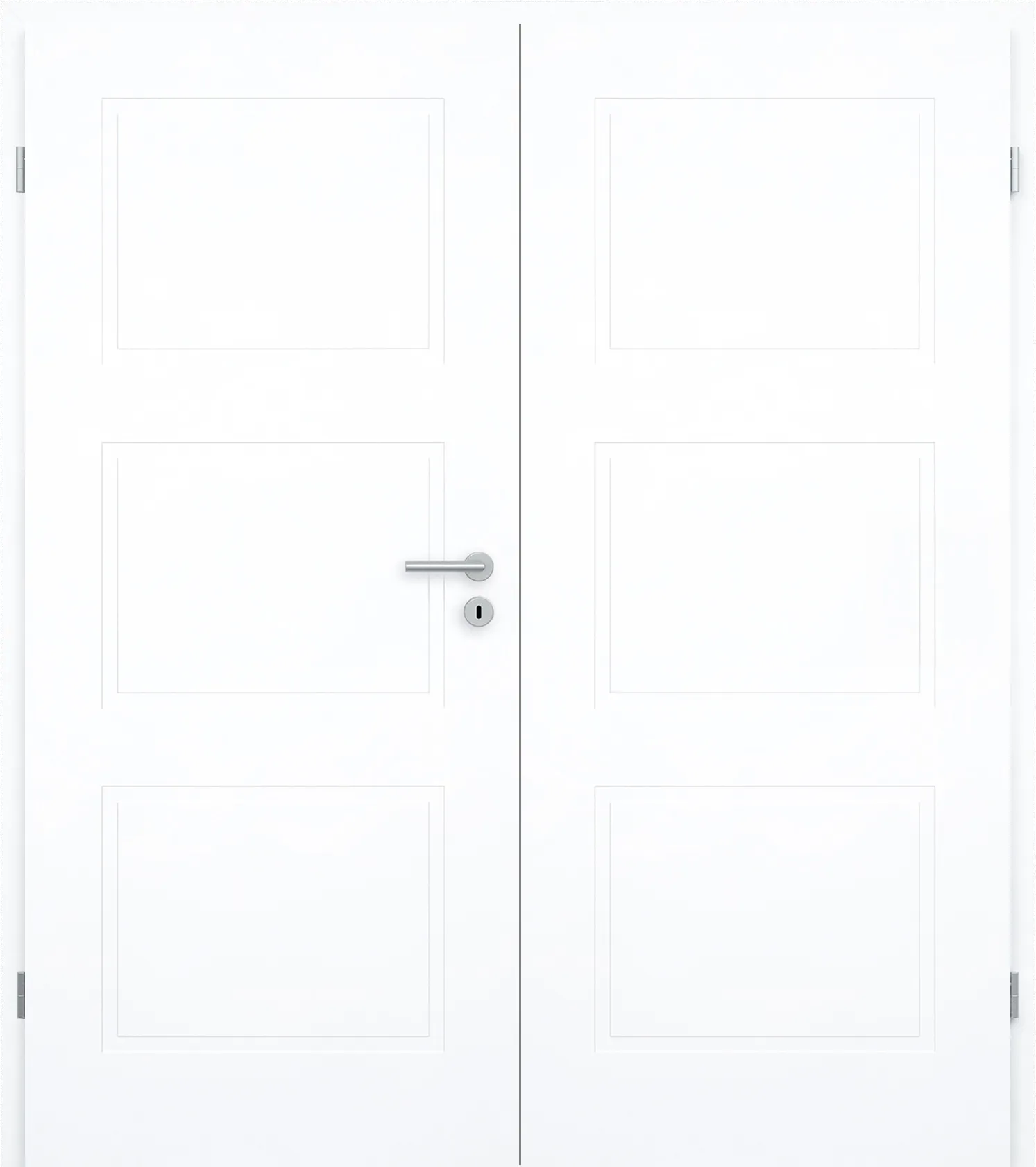 Doppelflügel-Kontur-Design-Innentür Artico Flair 3FS Weißlack neo
