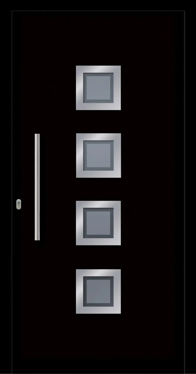 SecuDoor Design 10850D-2 Kunststoffhaustür Schwarzbraun