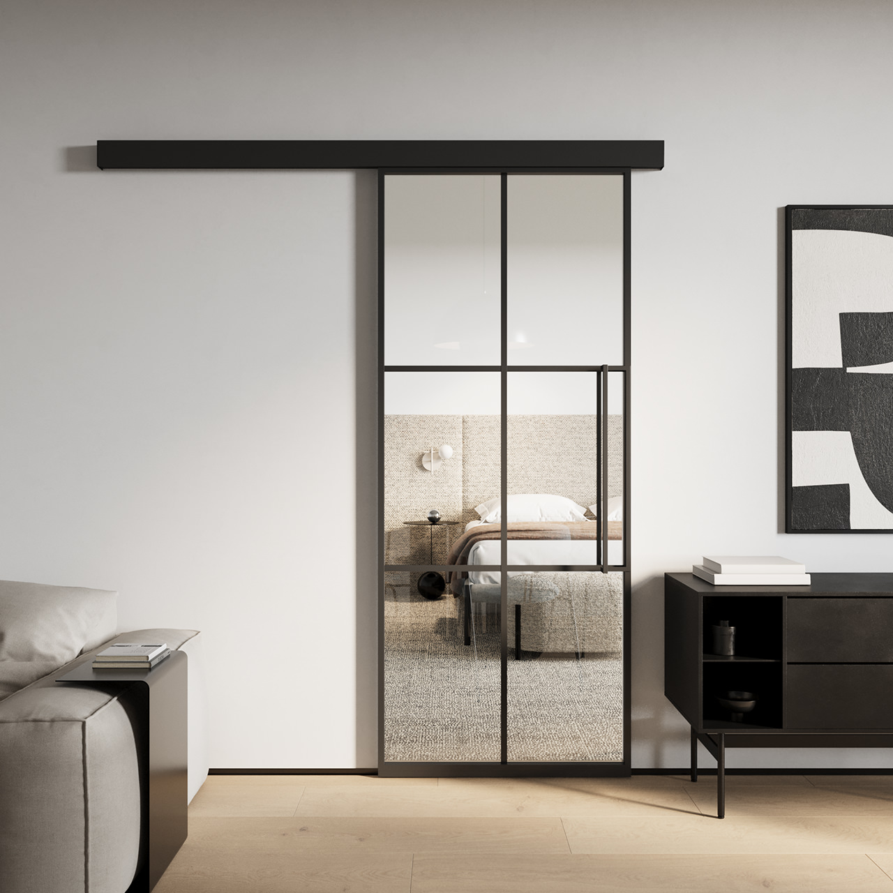 Stahl-Lofttür Schiebetür Steel 6-ST