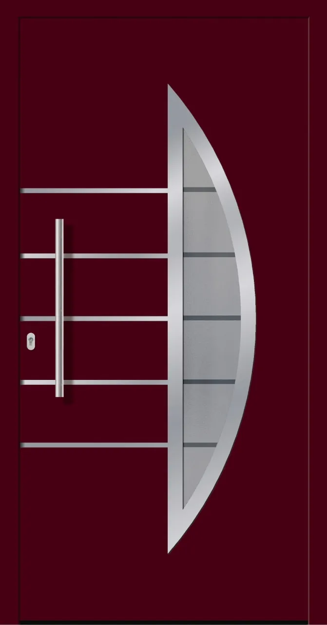 SecuDoor Design 10638D-2 Kunststoffhaustür Weinrot