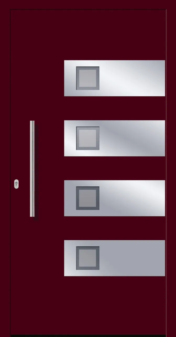 SecuDoor Design 10805D-2 Kunststoffhaustür Weinrot