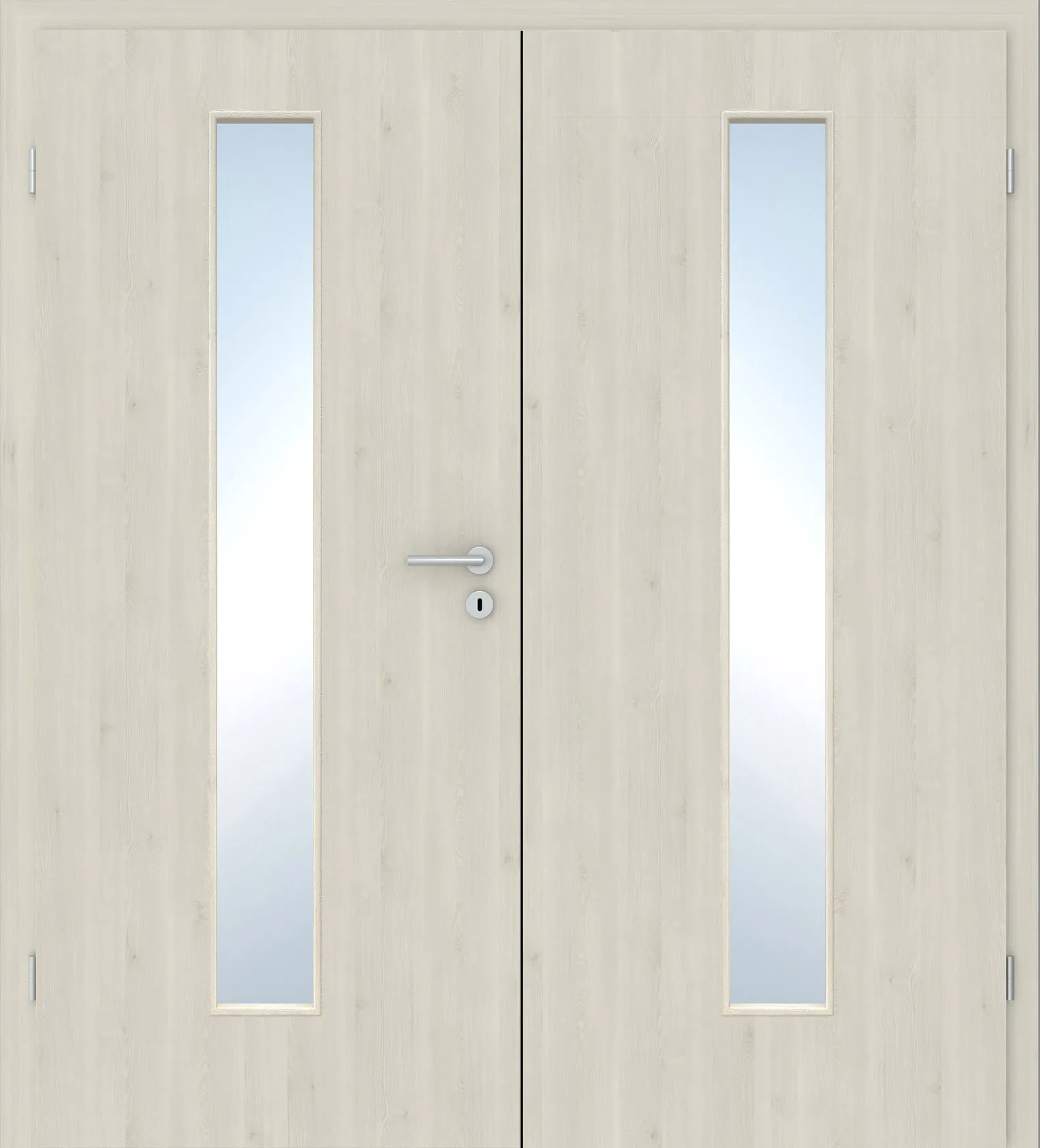 Doppelflügel-Innentür Laminato Pinie Pearl CPL schmaler Lichtausschnitt