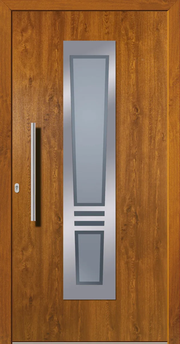 SecuDoor Design 10842D-2 Kunststoffhaustür Golden Oak