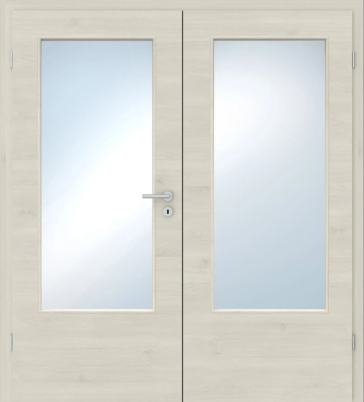 Doppelflügel-Innentür Laminato Pinie Pearl Quer CPL großer Lichtausschnitt