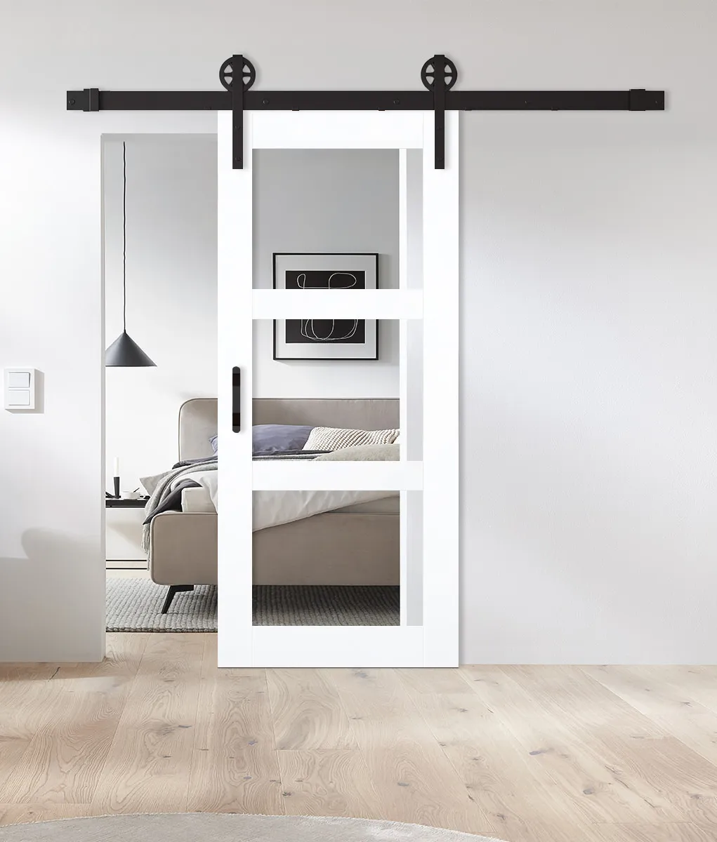 Holz-Schiebetür Pur Smart 3FS-LA3 Barn Slide Weißlack neo
