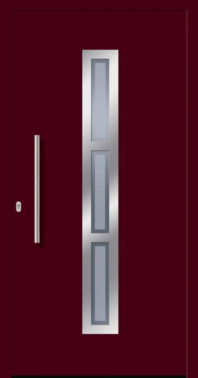 SecuDoor Design 10563D-2 Kunststoffhaustür Weinrot