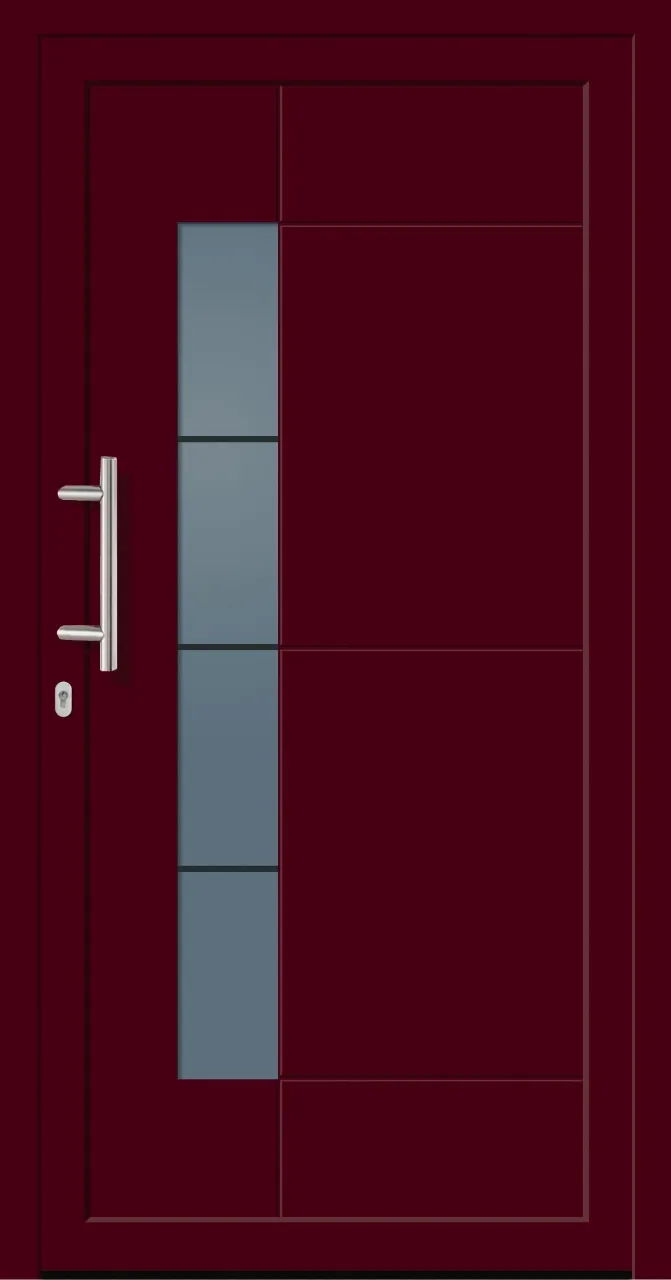 SecuDoor Power 11164P-2 Kunststoffhaustür Weinrot