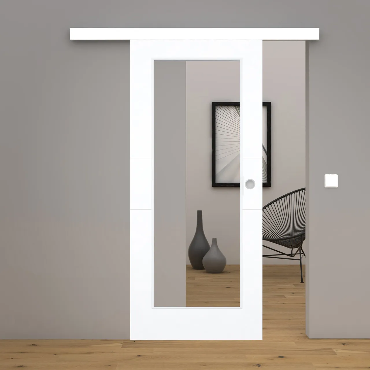 Design-Schiebetür Artico Linea 2-LA-XL Weißlack neo