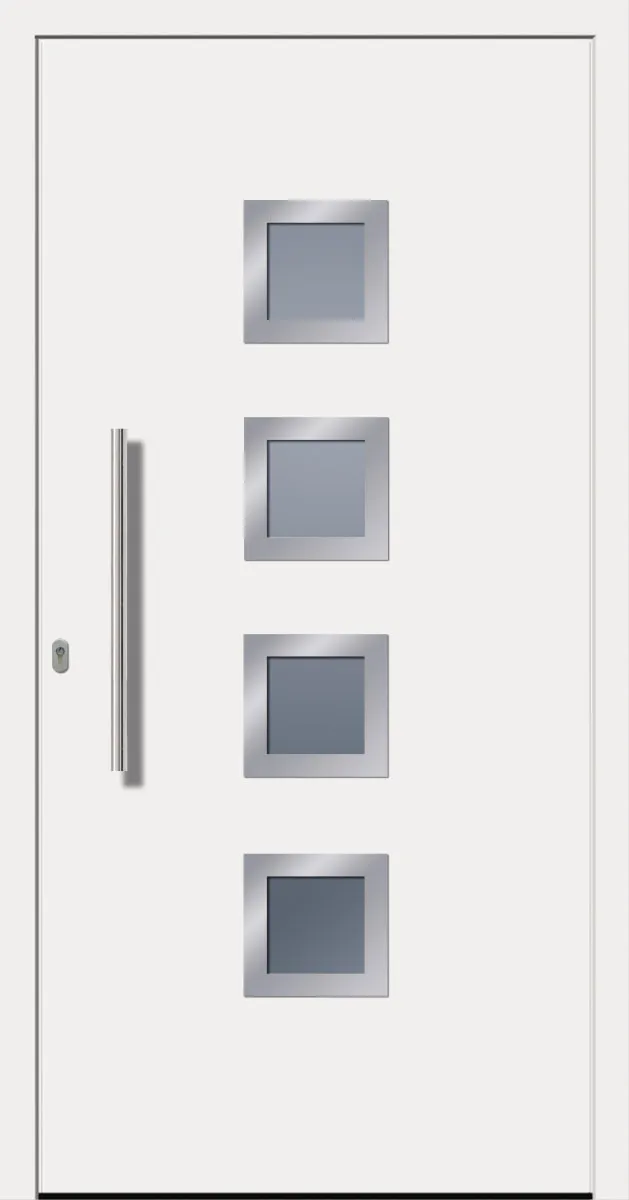 SecuDoor Design 10850D Kunststoffhaustür Weiß