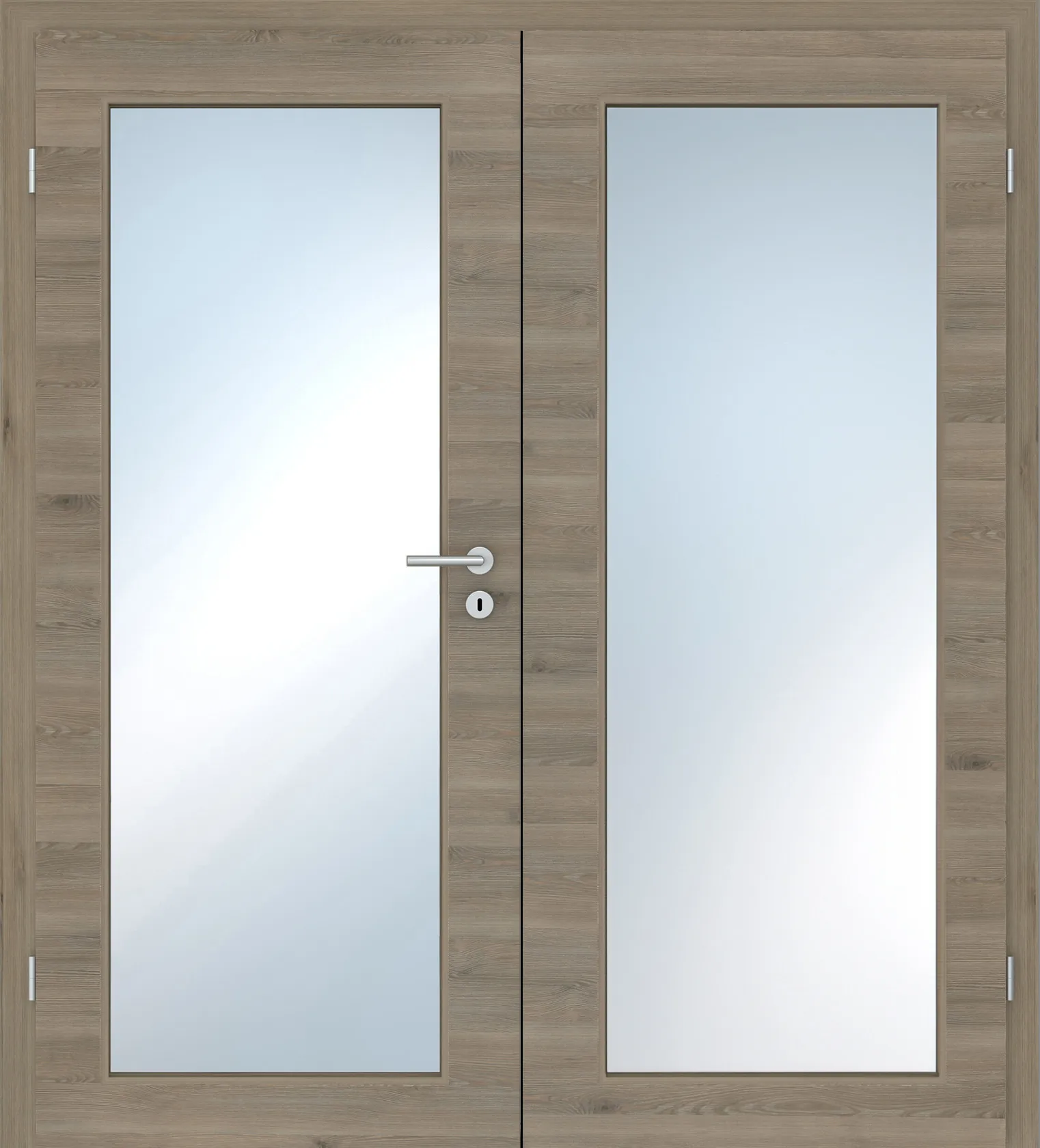 Doppelflügel-Innentür Laminato Pinie Vintage Quer CPL XXL-Lichtausschnitt