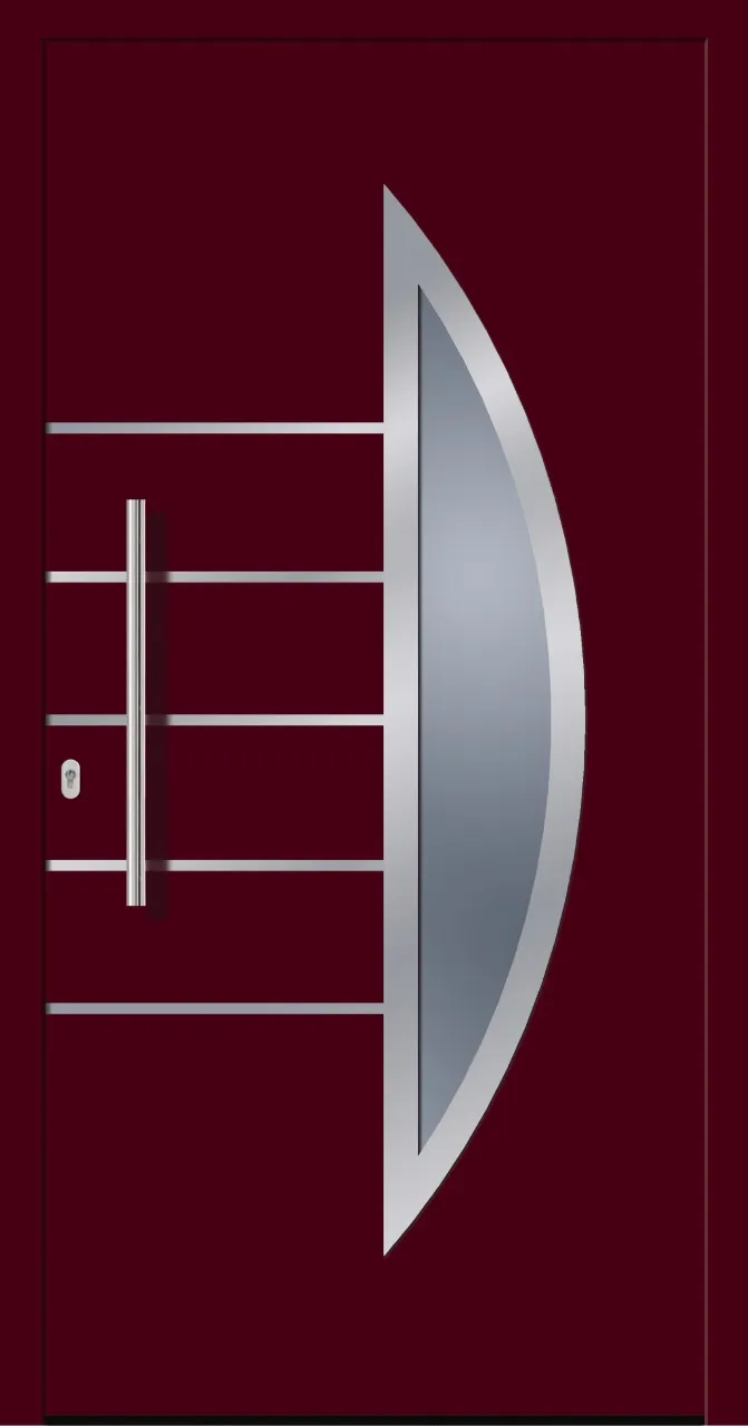 SecuDoor Design 10638D Kunststoffhaustür Weinrot