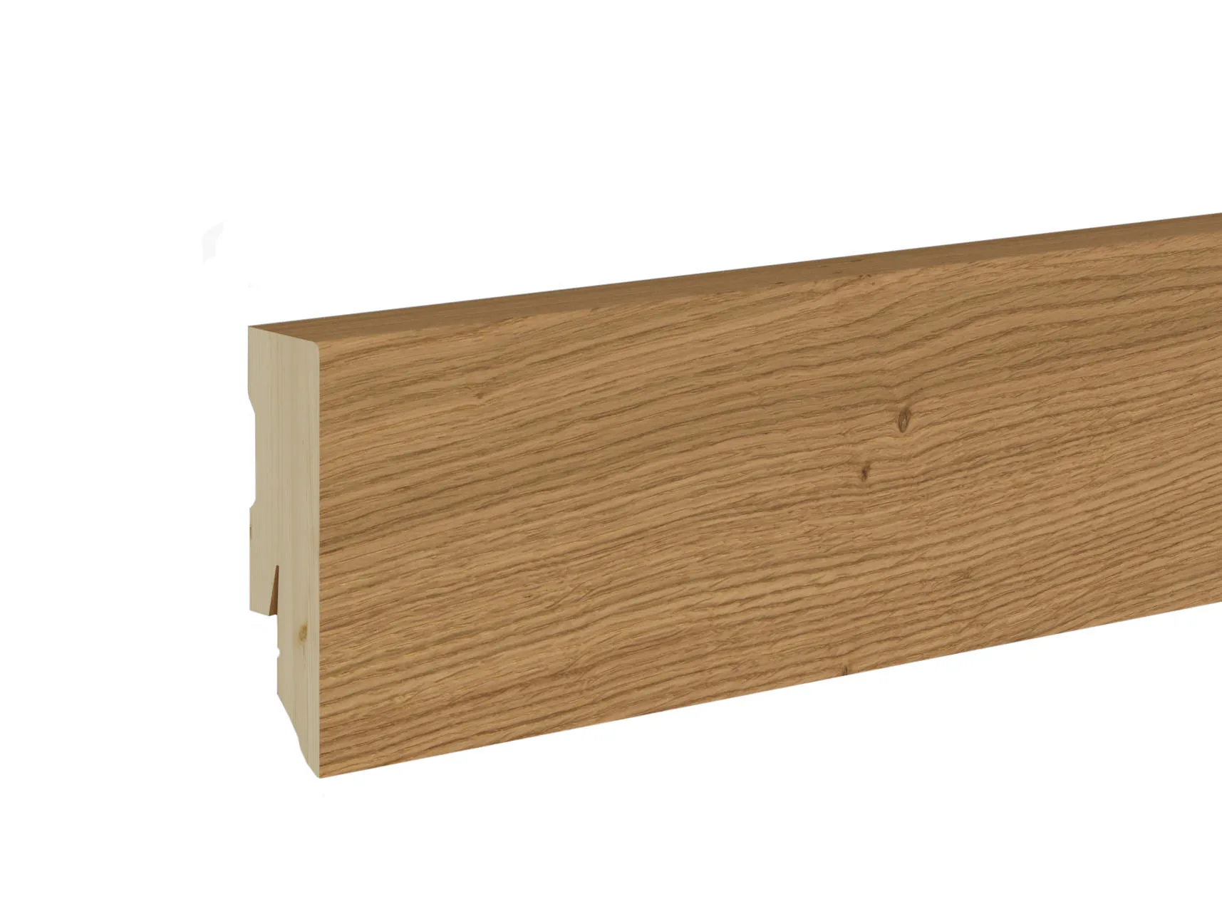 Design-Fußleiste 58/16 Massivholz Eiche Natur