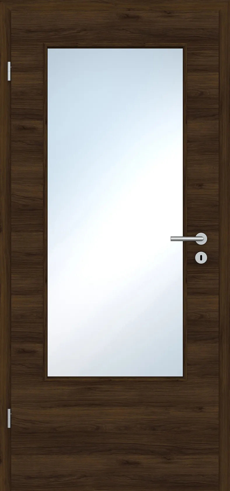 Innentür Laminato Accent Nussbraun Quer CPL großer Lichtausschnitt