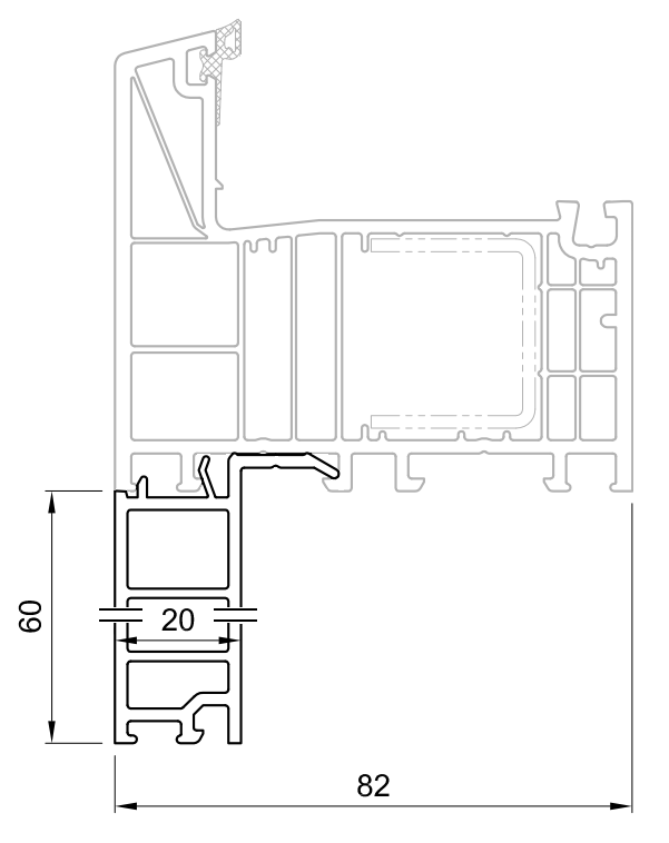 Anschlußprofil 0380 (20x60)