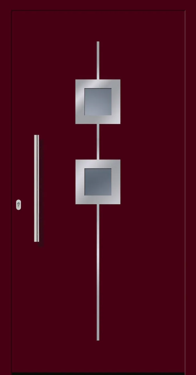 SecuDoor Design 10529D Kunststoffhaustür Weinrot