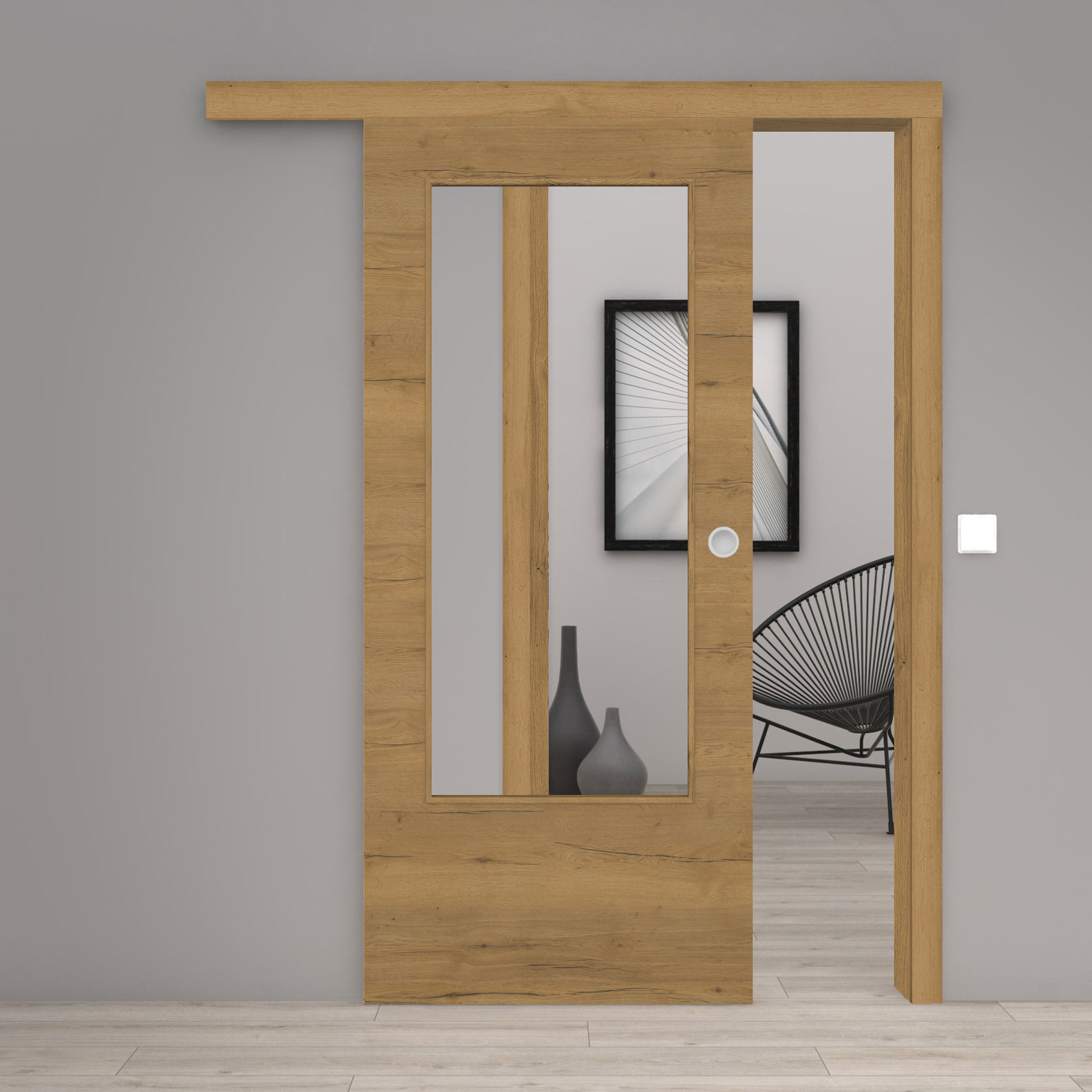 Schiebetr Holz Weiss Mit Glaseinsatz