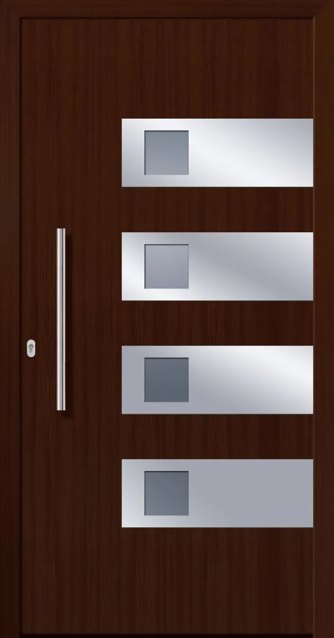 SecuDoor Design 10805D Kunststoffhaustür Nussbaum