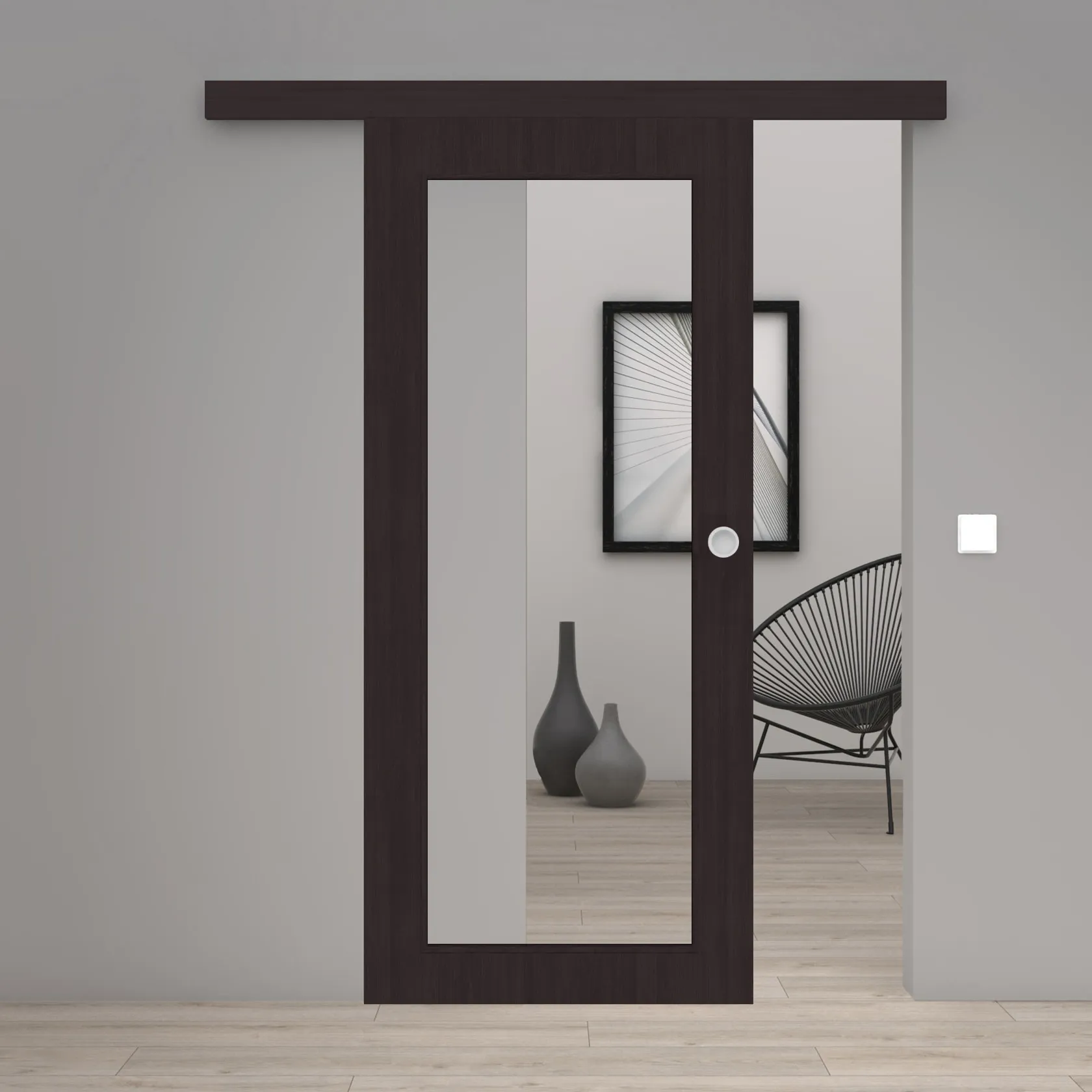Schiebetür Laminato Accent Graphitgrau CPL XXL-Lichtausschnitt