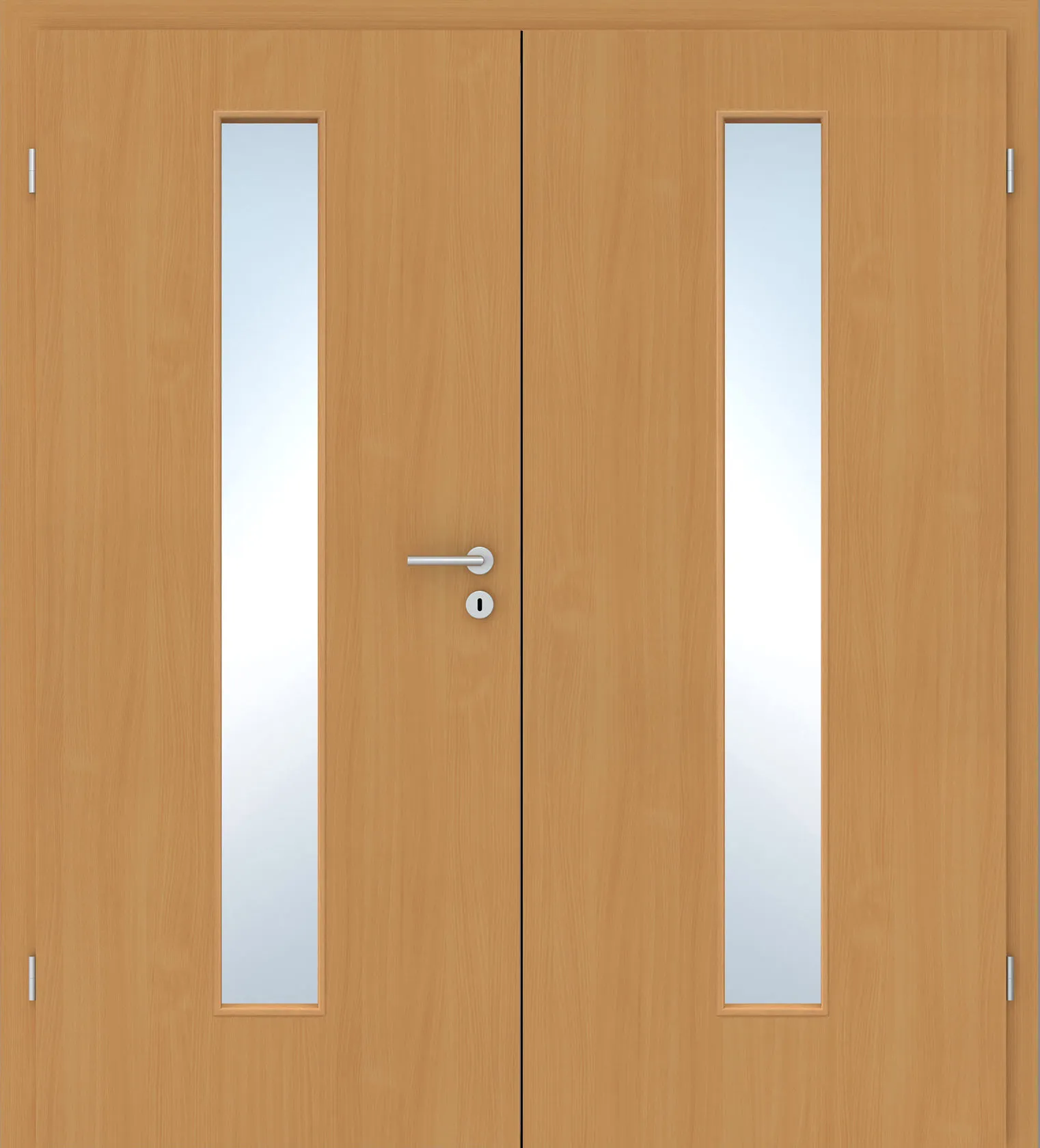 Doppelflügel-Innentür Laminato Buche CPL schmaler Lichtausschnitt