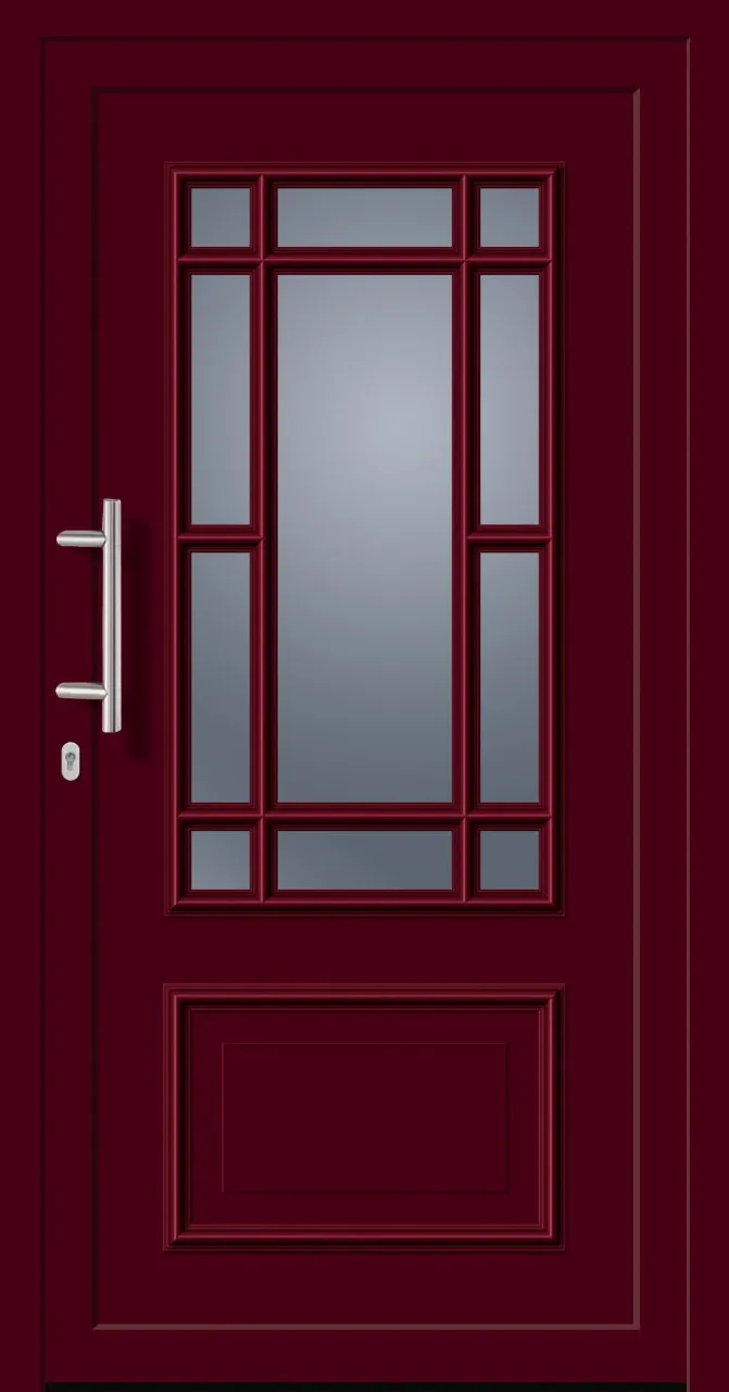 SecuDoor Power 11080P Kunststoffhaustür Weinrot