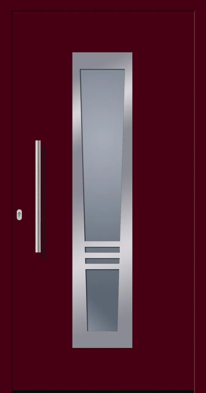 SecuDoor Design 10842D Kunststoffhaustür Weinrot