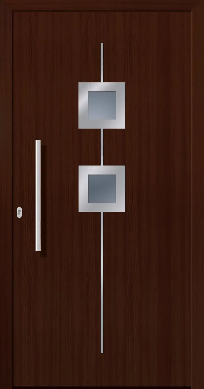 SecuDoor Design 10529D Kunststoffhaustür Nussbaum