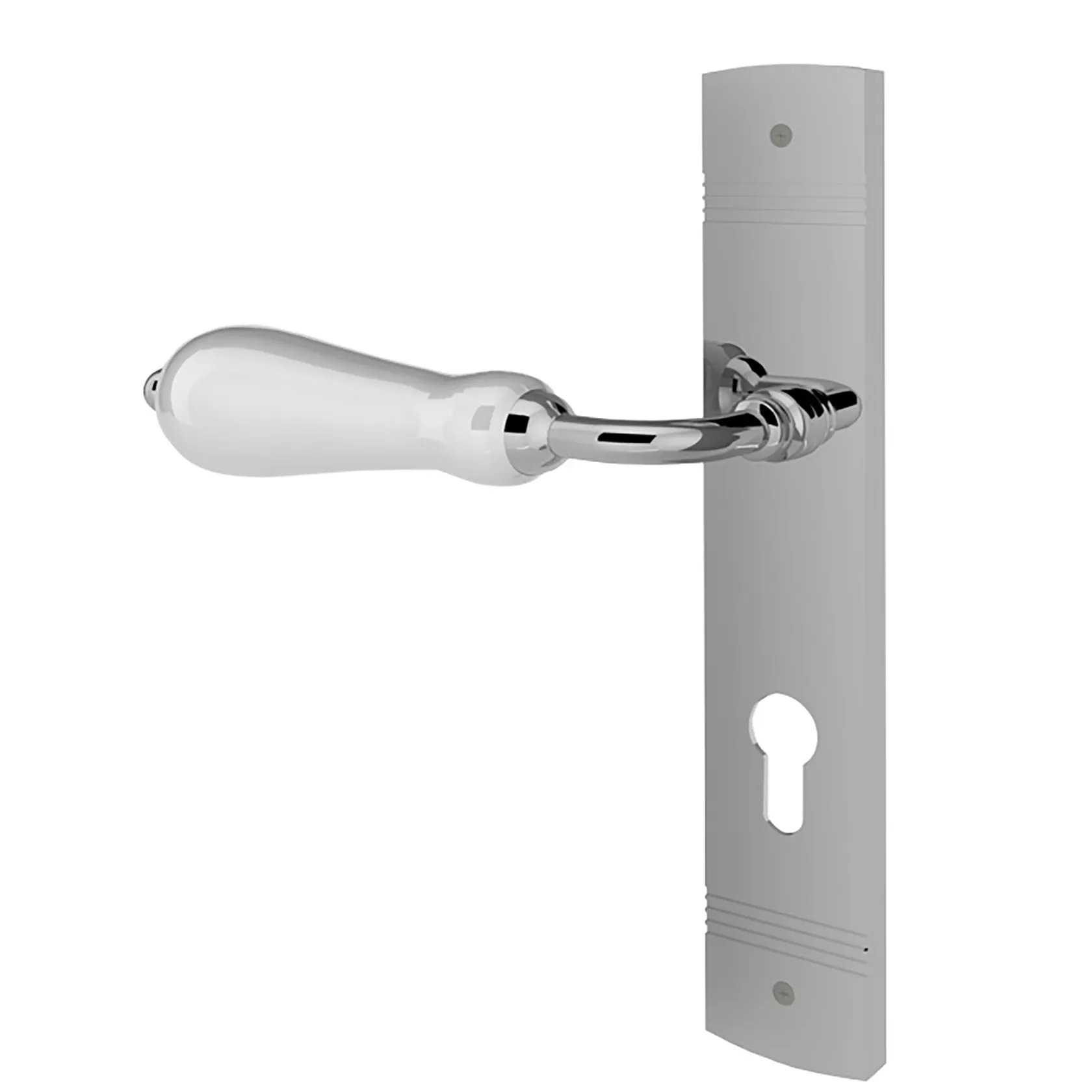 Türgriff Eleganto 74LE Chrom poliert / weiß