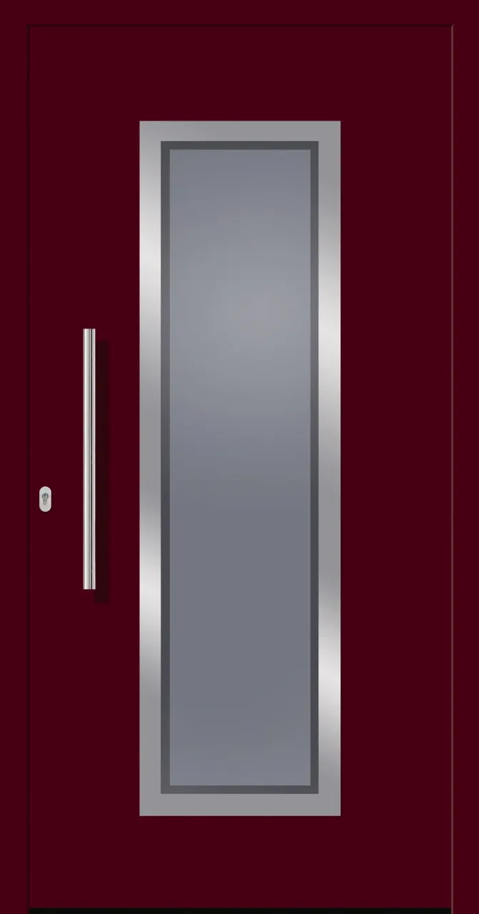 SecuDoor Design 11212D-3 Kunststoffhaustür Weinrot