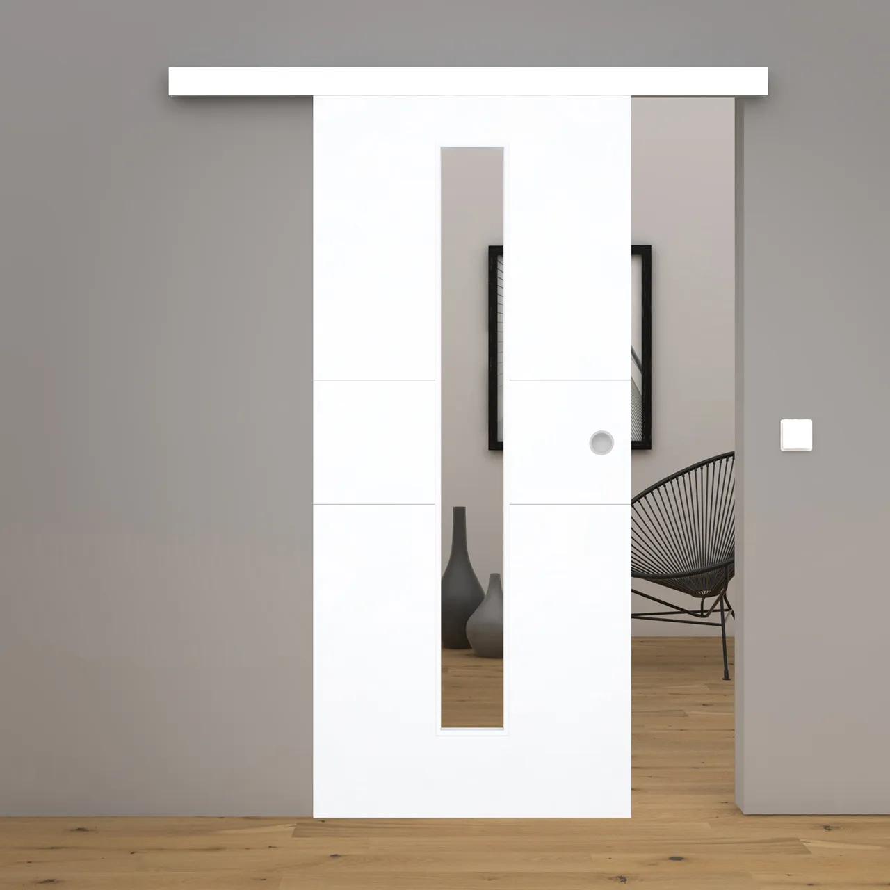 Design-Schiebetür Artico Linea 2-LA Weißlack neo