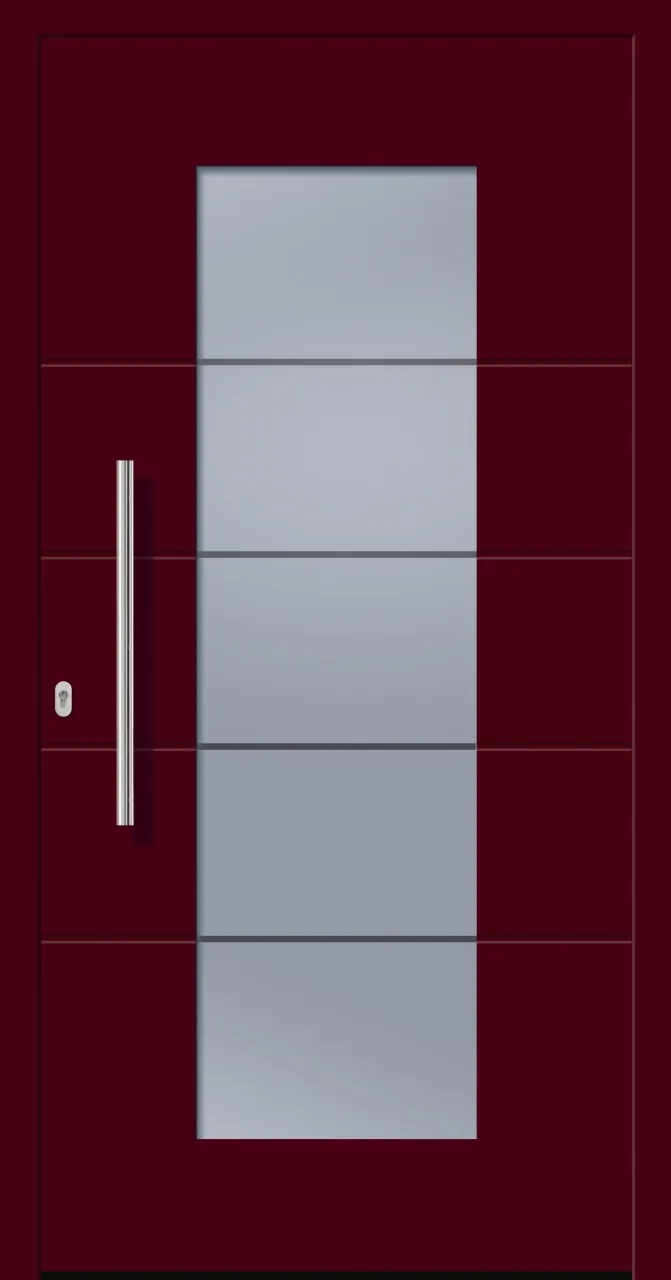 SecuDoor Design 11211D-2 Kunststoffhaustür Weinrot