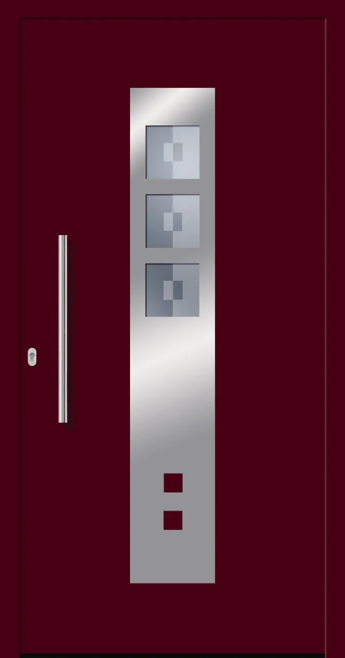 SecuDoor Design 10620D-2 Kunststoffhaustür Weinrot