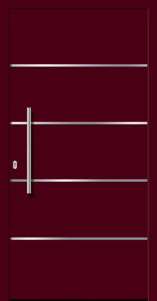 SecuDoor Design 10728D Kunststoffhaustür Weinrot